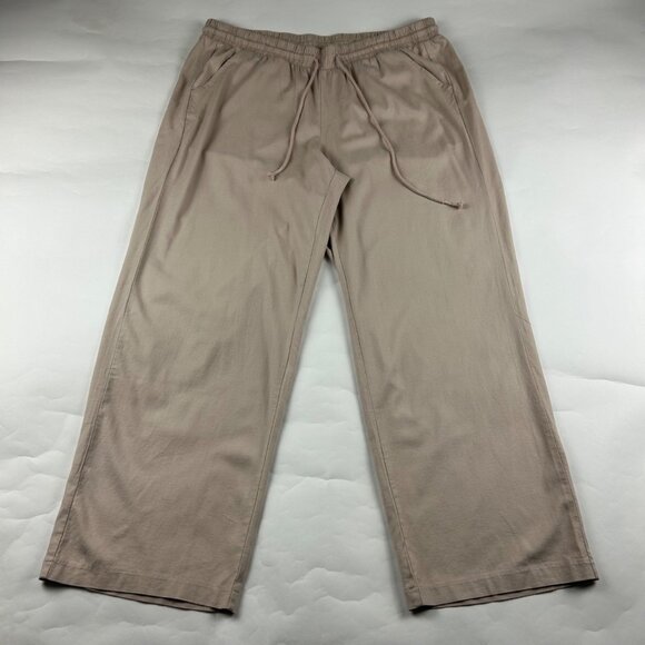 torrid Pants - Torrid Tan Linen Blend Pull On Wide Leg Pant 2R